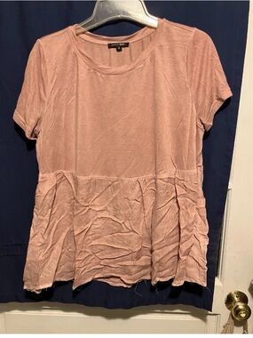 Papermoon Dusty Rose Short-Sleeve Peplum Tunic